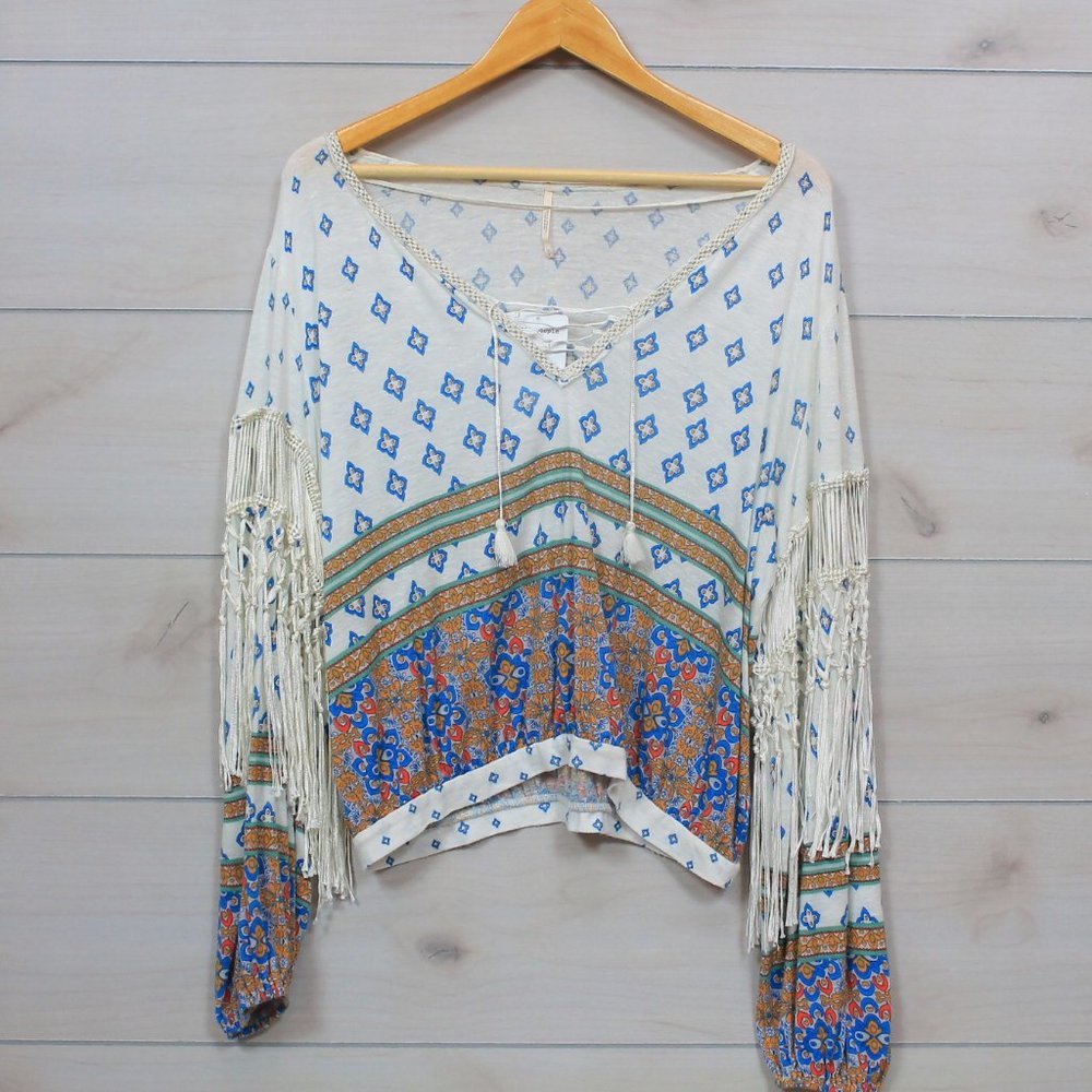 Free People Fringe Macra Maze Me Boho Blouse - Picture 5 of 8